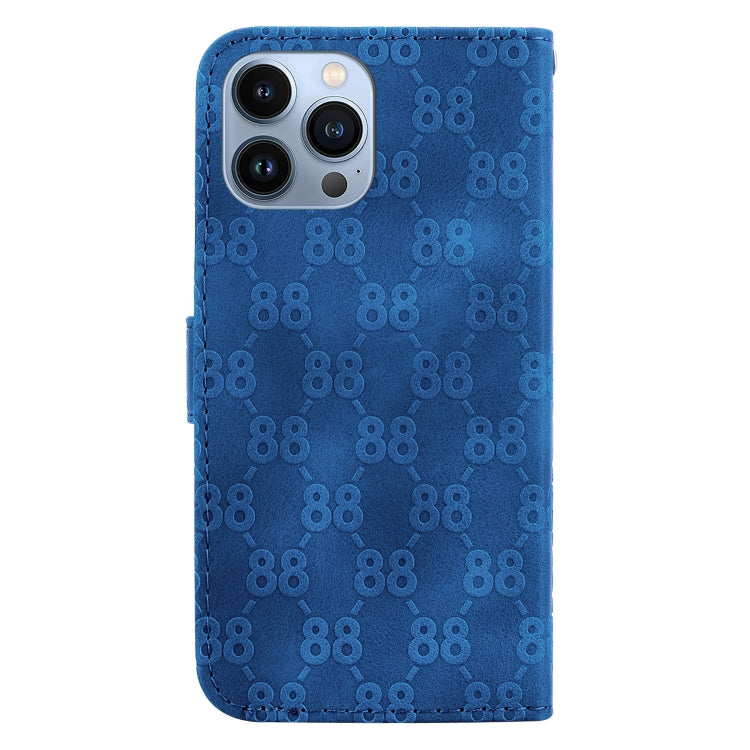 For iPhone 15 Pro Max Double 8-shaped Embossed Leather Phone Case(Blue) - HoMEdemic™ 