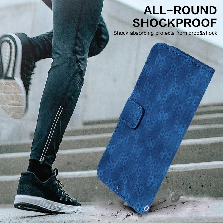 For iPhone 15 Pro Max Double 8-shaped Embossed Leather Phone Case(Blue) - HoMEdemic™ 