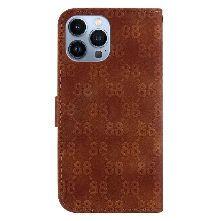 For iPhone 15 Pro Double 8-shaped Embossed Leather Phone Case(Brown) - HoMEdemic™ 
