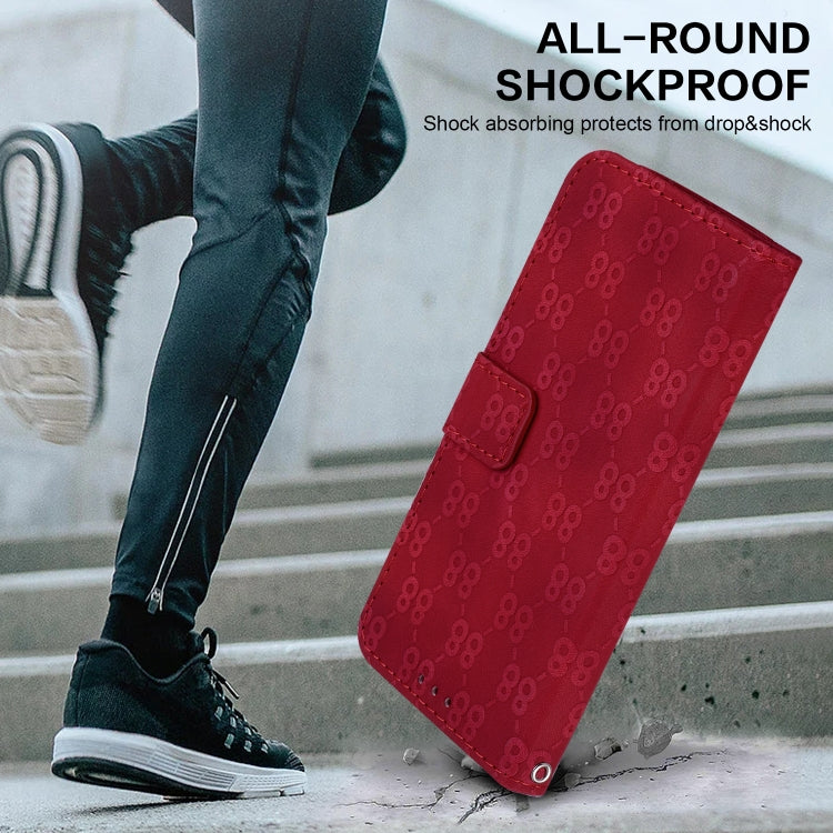 For iPhone 15 Pro Double 8-shaped Embossed Leather Phone Case(Red) - HoMEdemic™ 