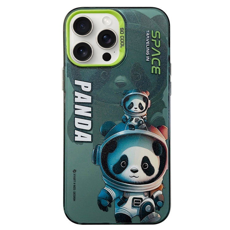 For iPhone 15 Pro Astronaut Pattern PC Phone Case(Green Space Panda) - HoMEdemic™ 