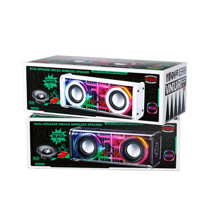 WK D45 10W Dual Speaker Transparent Mecha Bluetooth Speaker(White) - HoMEdemic™ 