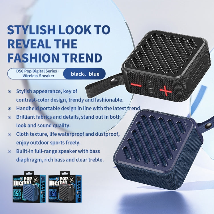 WK D50 Portable Mini Waterproof Bluetooth Speaker(Black) - HoMEdemic™ 