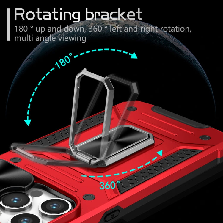 For iPhone 15 Pro Camshield Robot TPU Hybrid PC Phone Case(Red) - HoMEdemic™ 