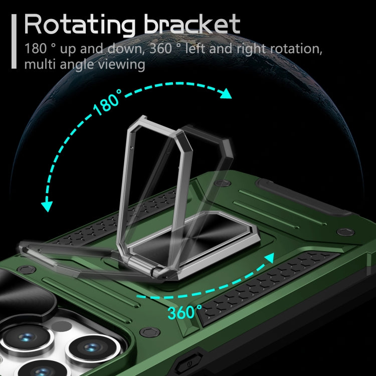 For iPhone 15 Pro Camshield Robot TPU Hybrid PC Phone Case(Green) - HoMEdemic™ 