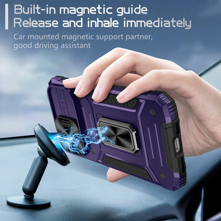 For iPhone 15 Pro Camshield Robot TPU Hybrid PC Phone Case(Purple) - HoMEdemic™ 