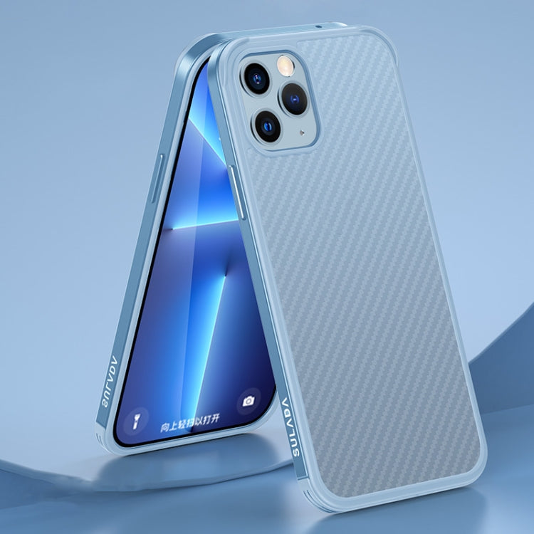 For iPhone 13 Pro Max SULADA Luxury 3D Carbon Fiber Textured Metal + TPU Frame Phone Case(Sierra Blue) - HoMEdemic™ 