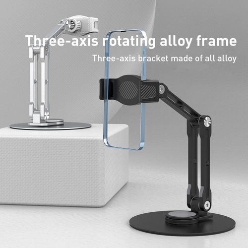 R-JUST HZ42 Clip Type Disc Rotating Phone Desktop Stand(Black) - HoMEdemic™ 