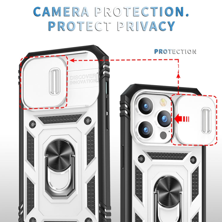 For iPhone 15 Pro Sliding Camshield Holder Phone Case(White+Black) - HoMEdemic™ 