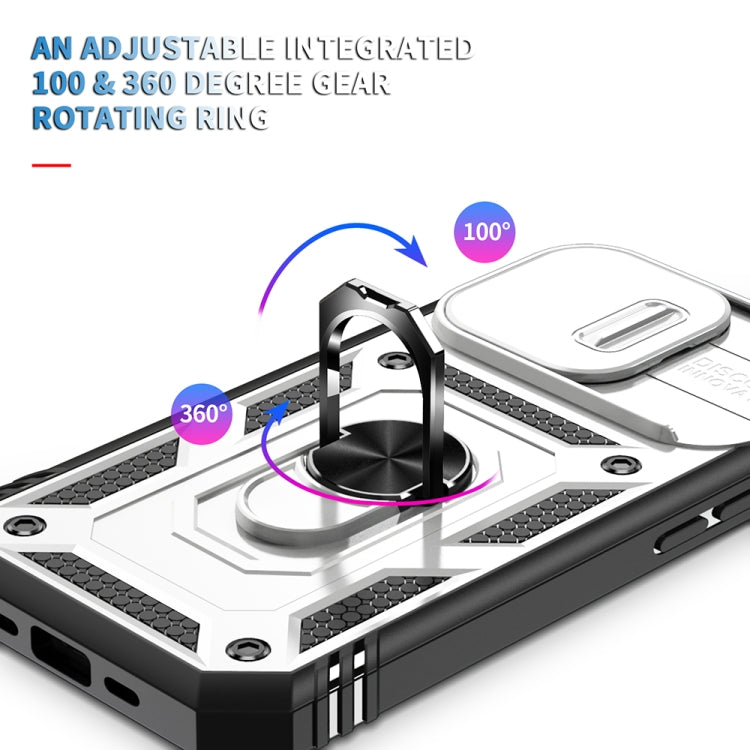 For iPhone 15 Pro Sliding Camshield Holder Phone Case(White+Black) - HoMEdemic™ 