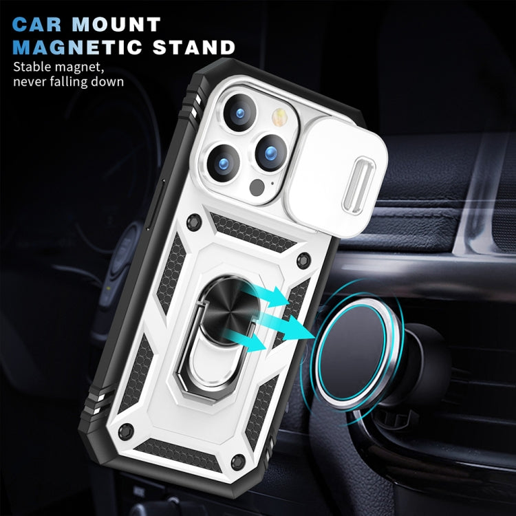 For iPhone 15 Pro Sliding Camshield Holder Phone Case(White+Black) - HoMEdemic™ 