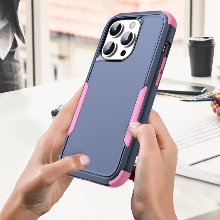 For iPhone 15 Pro Commuter Shockproof TPU + PC Phone Case(Royal Blue+Pink) - HoMEdemic™ 