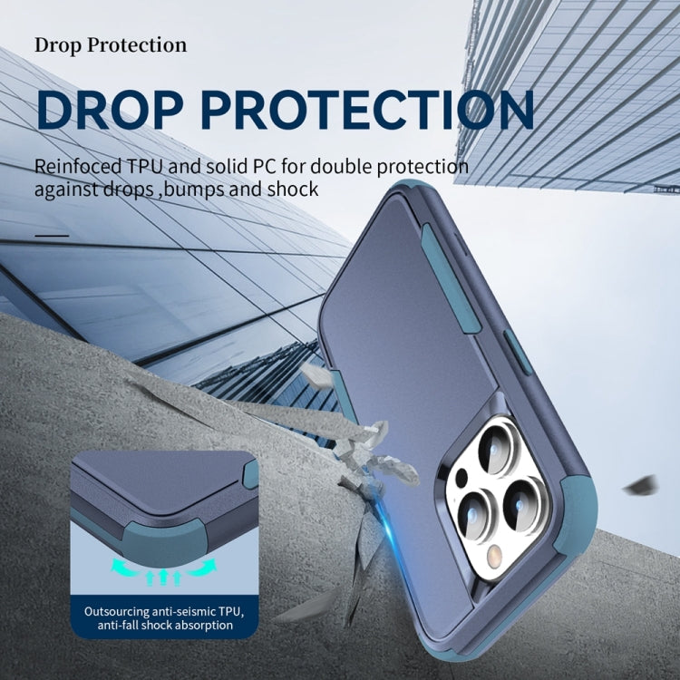 For iPhone 15 Pro Commuter Shockproof TPU + PC Phone Case(Royal Blue+Grey Green) - HoMEdemic™ 
