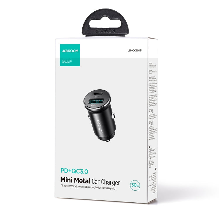 JOYROOM JR-CCN05 30W PD+QC3.0 Mini Metal Car Charger(Black) - HoMEdemic™ 