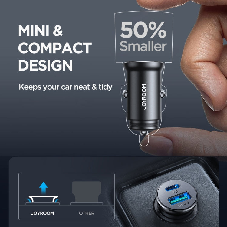 JOYROOM JR-CCN05 30W PD+QC3.0 Mini Metal Car Charger(Black) - HoMEdemic™ 