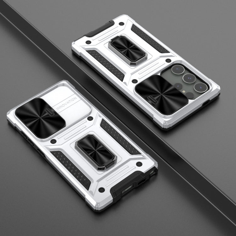 For Samsung Galaxy S24 Ultra 5G Camshield Robot TPU Hybrid PC Phone Case(Silver) - HoMEdemic™ 