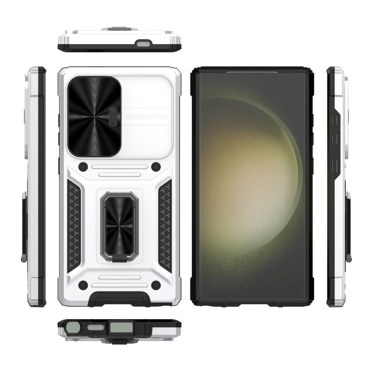 For Samsung Galaxy S24 Ultra 5G Camshield Robot TPU Hybrid PC Phone Case(Silver) - HoMEdemic™ 