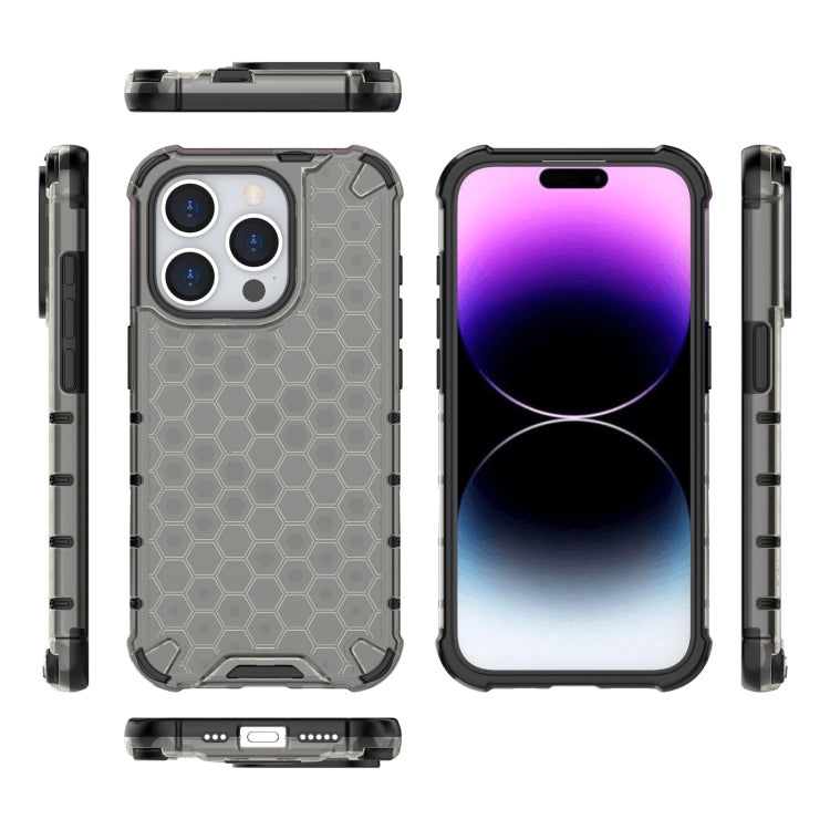 For iPhone 15 Pro Max Honeycomb Shockproof Phone Case(Black) - HoMEdemic™ 