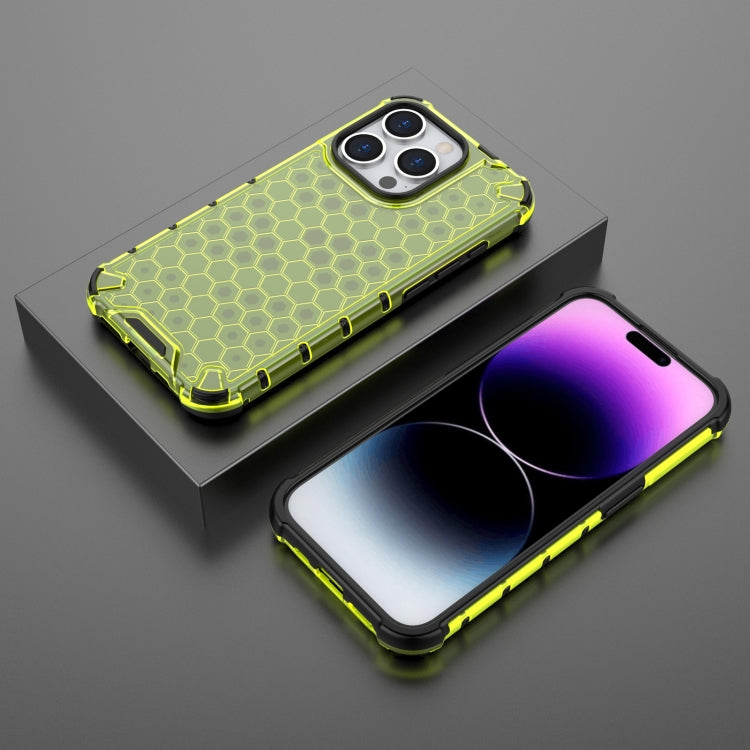 For iPhone 15 Pro Max Honeycomb Shockproof Phone Case(Green) - HoMEdemic™ 