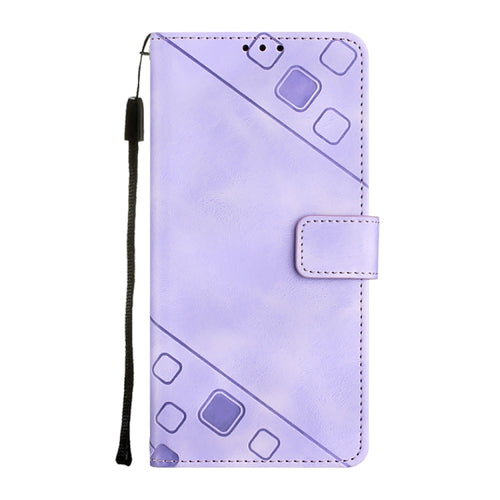 For Samsung Galaxy S24 Ultra 5G Skin-feel Embossed Leather Phone Case(Light Purple) - HoMEdemic™ 