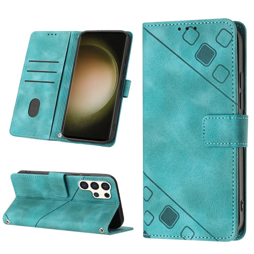 For Samsung Galaxy S24 Ultra 5G Skin-feel Embossed Leather Phone Case(Green) - HoMEdemic™ 