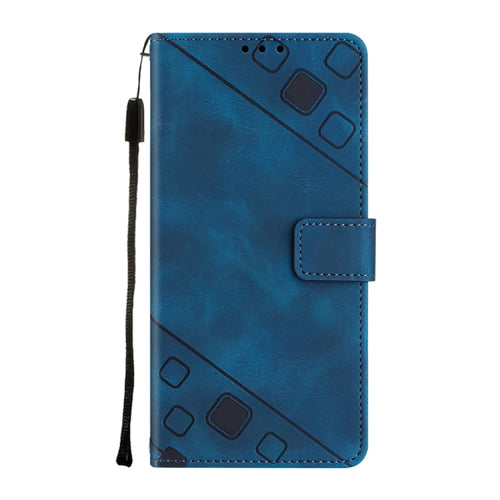 For Samsung Galaxy S24 Ultra 5G Skin-feel Embossed Leather Phone Case(Blue) - HoMEdemic™ 