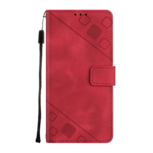 For Samsung Galaxy S24 Ultra 5G Skin-feel Embossed Leather Phone Case(Red) - HoMEdemic™ 