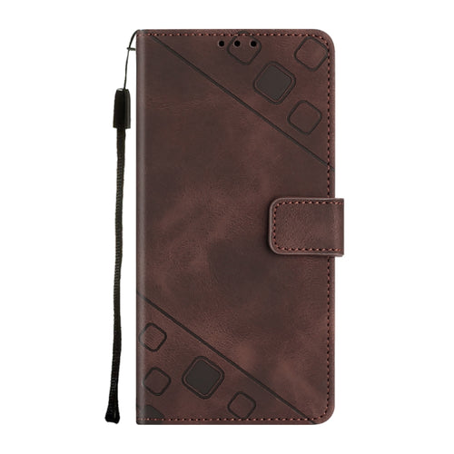 For Samsung Galaxy S24 Ultra 5G Skin-feel Embossed Leather Phone Case(Brown) - HoMEdemic™ 