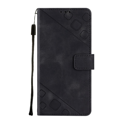 For Samsung Galaxy S24 Ultra 5G Skin-feel Embossed Leather Phone Case(Black) - HoMEdemic™ 