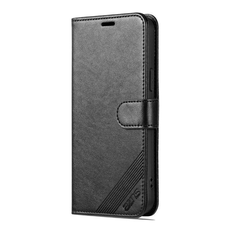 For iPhone 15 AZNS Sheepskin Texture Flip Leather Phone Case(Black) - HoMEdemic™ 