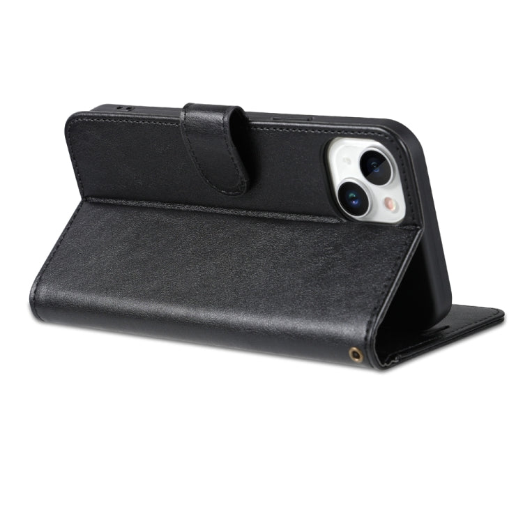 For iPhone 15 AZNS Sheepskin Texture Flip Leather Phone Case(Black) - HoMEdemic™ 