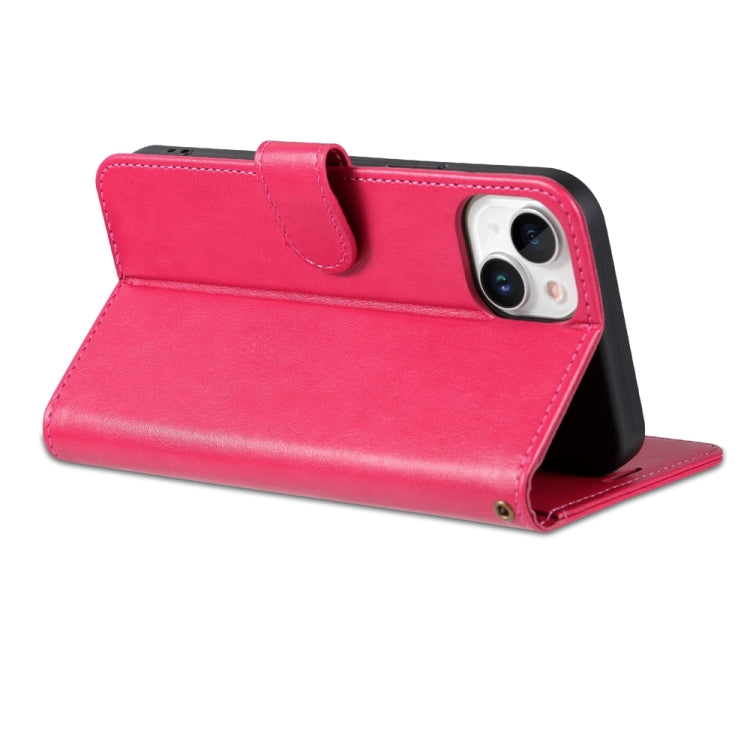 For iPhone 15 AZNS Sheepskin Texture Flip Leather Phone Case(Red) - HoMEdemic™ 