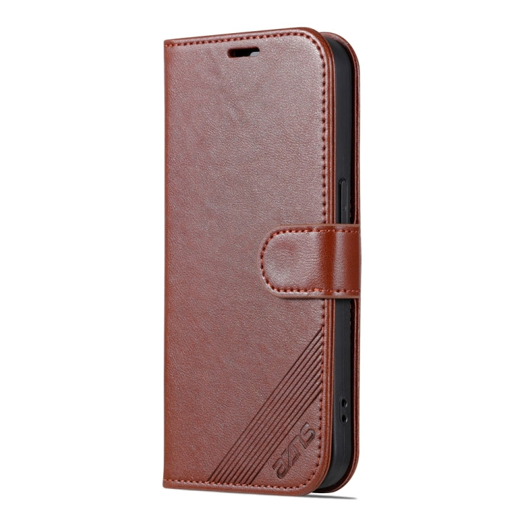 For iPhone 15 Pro AZNS Sheepskin Texture Flip Leather Phone Case(Brown) - HoMEdemic™ 