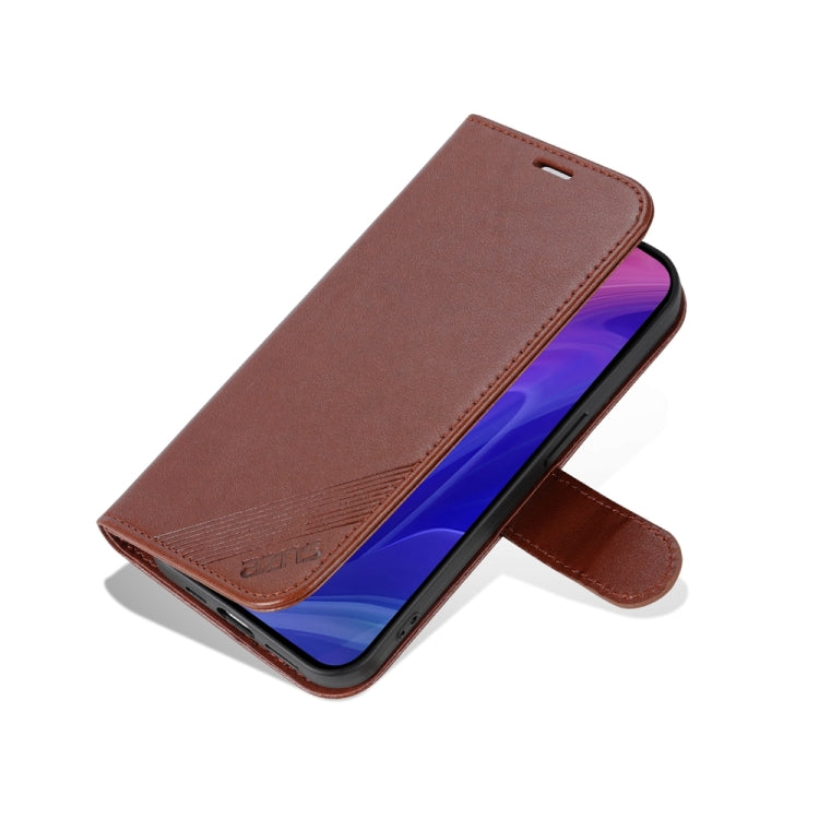 For iPhone 15 Pro AZNS Sheepskin Texture Flip Leather Phone Case(Brown) - HoMEdemic™ 
