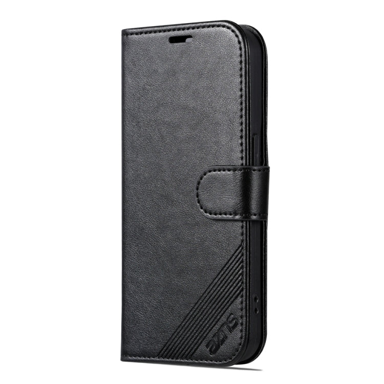 For iPhone 15 Pro Max AZNS Sheepskin Texture Flip Leather Phone Case(Black) - HoMEdemic™ 