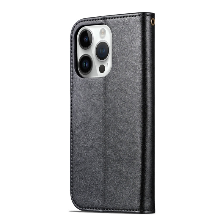 For iPhone 15 Pro Max AZNS Sheepskin Texture Flip Leather Phone Case(Black) - HoMEdemic™ 