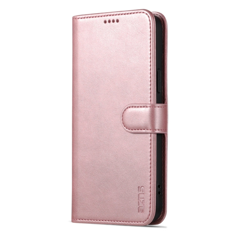 For iPhone 15 Plus AZNS Skin Feel Calf Texture Flip Leather Phone Case(Rose Gold) - HoMEdemic™ 