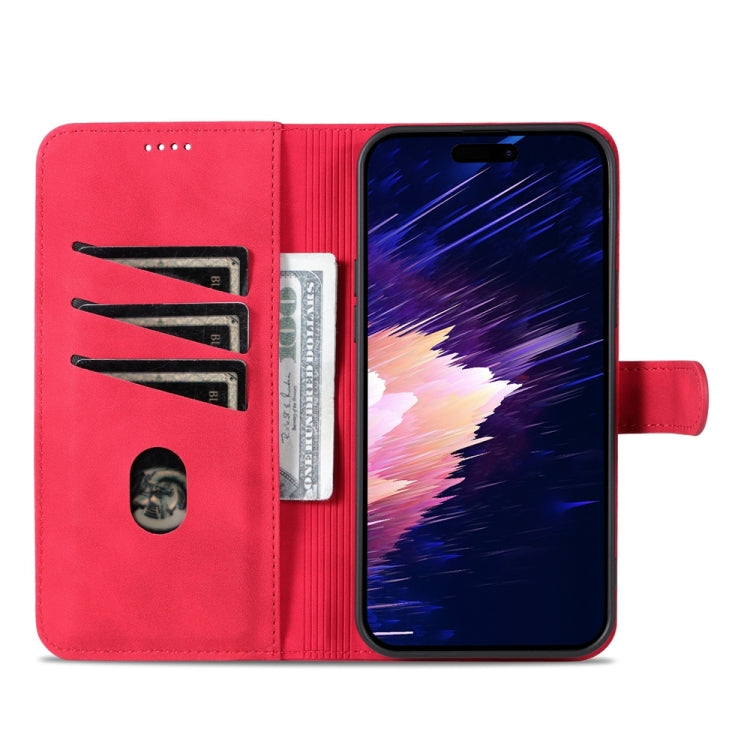 For iPhone 15 AZNS Skin Feel Calf Texture Flip Leather Phone Case(Red) - HoMEdemic™ 