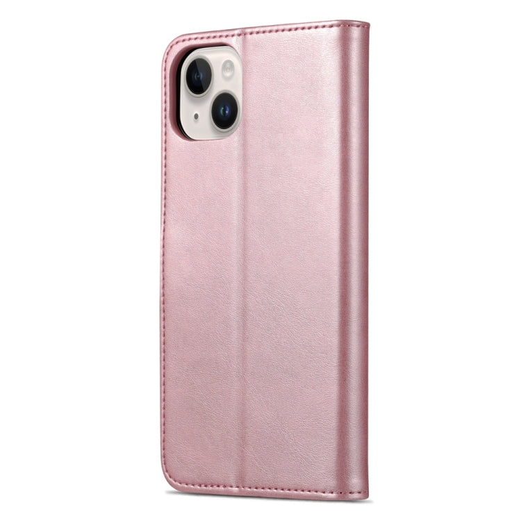 For iPhone 15 AZNS Skin Feel Calf Texture Flip Leather Phone Case(Rose Gold) - HoMEdemic™ 
