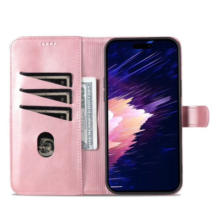 For iPhone 15 AZNS Skin Feel Calf Texture Flip Leather Phone Case(Rose Gold) - HoMEdemic™ 