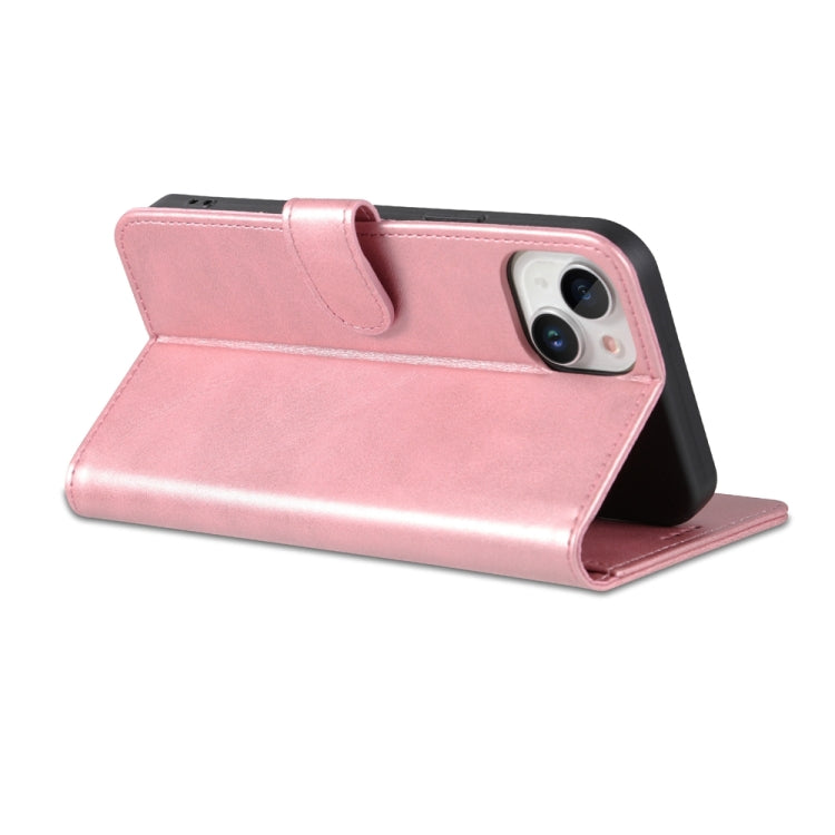 For iPhone 15 AZNS Skin Feel Calf Texture Flip Leather Phone Case(Rose Gold) - HoMEdemic™ 