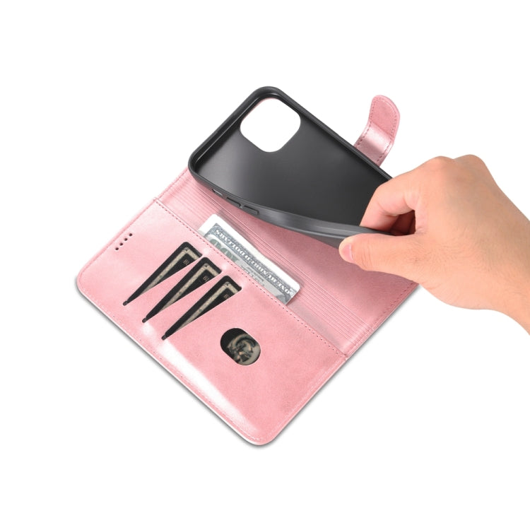 For iPhone 15 AZNS Skin Feel Calf Texture Flip Leather Phone Case(Rose Gold) - HoMEdemic™ 