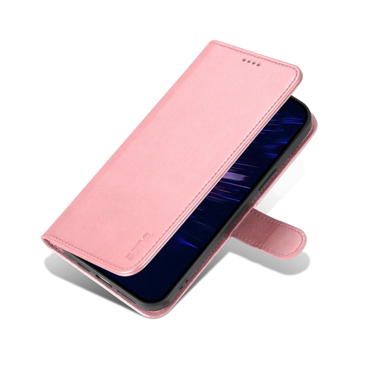 For iPhone 15 AZNS Skin Feel Calf Texture Flip Leather Phone Case(Rose Gold) - HoMEdemic™ 