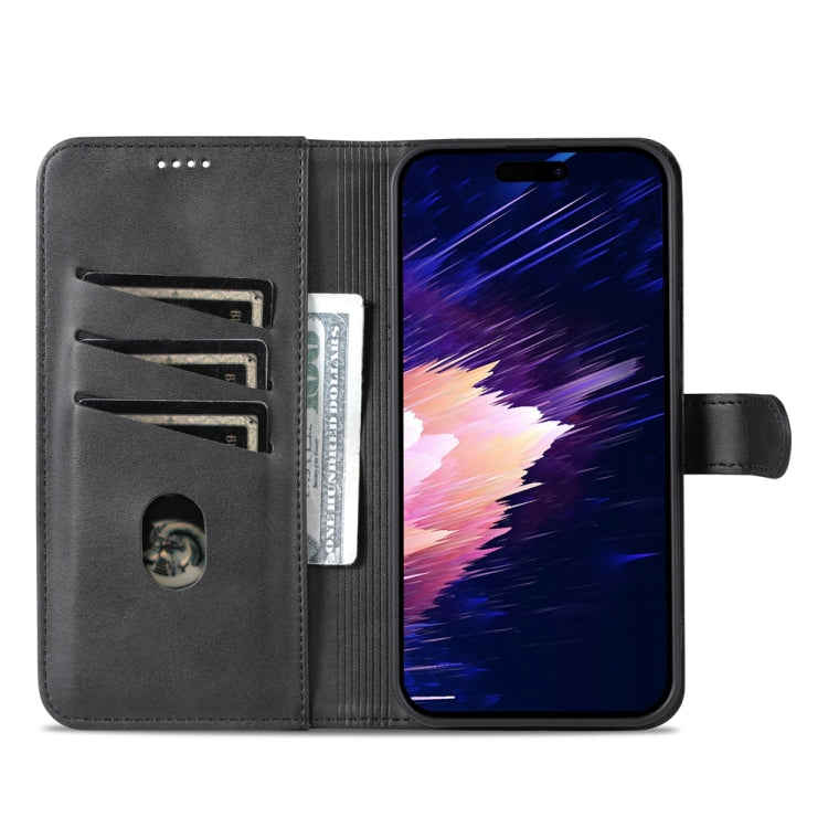 For iPhone 15 AZNS Skin Feel Calf Texture Flip Leather Phone Case(Black) - HoMEdemic™ 