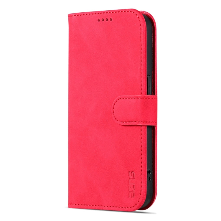 For iPhone 15 Pro Max AZNS Skin Feel Calf Texture Flip Leather Phone Case(Red) - HoMEdemic™ 