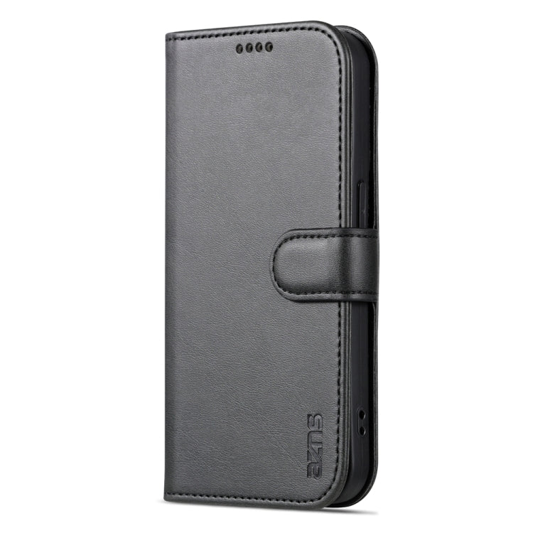 For iPhone 15 Pro Max AZNS Skin Feel Calf Texture Flip Leather Phone Case(Black) - HoMEdemic™ 