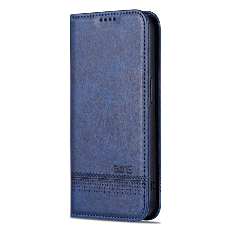 For iPhone 15 Pro AZNS Magnetic Calf Texture Flip Leather Phone Case(Dark Blue) - HoMEdemic™ 