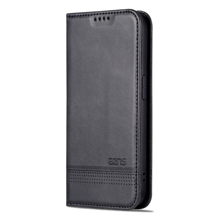 For iPhone 15 Pro AZNS Magnetic Calf Texture Flip Leather Phone Case(Black) - HoMEdemic™ 