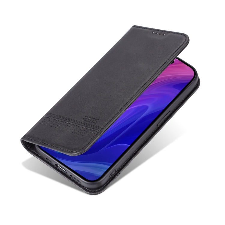For iPhone 15 Pro AZNS Magnetic Calf Texture Flip Leather Phone Case(Black) - HoMEdemic™ 