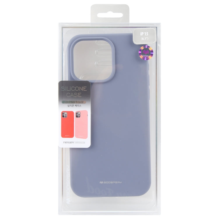 For iPhone 15 Plus GOOSPERY SILICONE Silky Soft TPU Phone Case(Lavender Grey) - HoMEdemic™ 